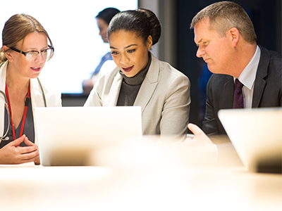 Doctors reviewing cases